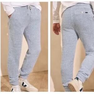 Faherty Whitewater Sweatpants Large Blue Marled Joggers NWOT $148 Retail